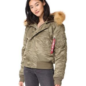 Rare Alpha Industries N-2B Barricade Khaki Bomber Alaska Jacket  Size M